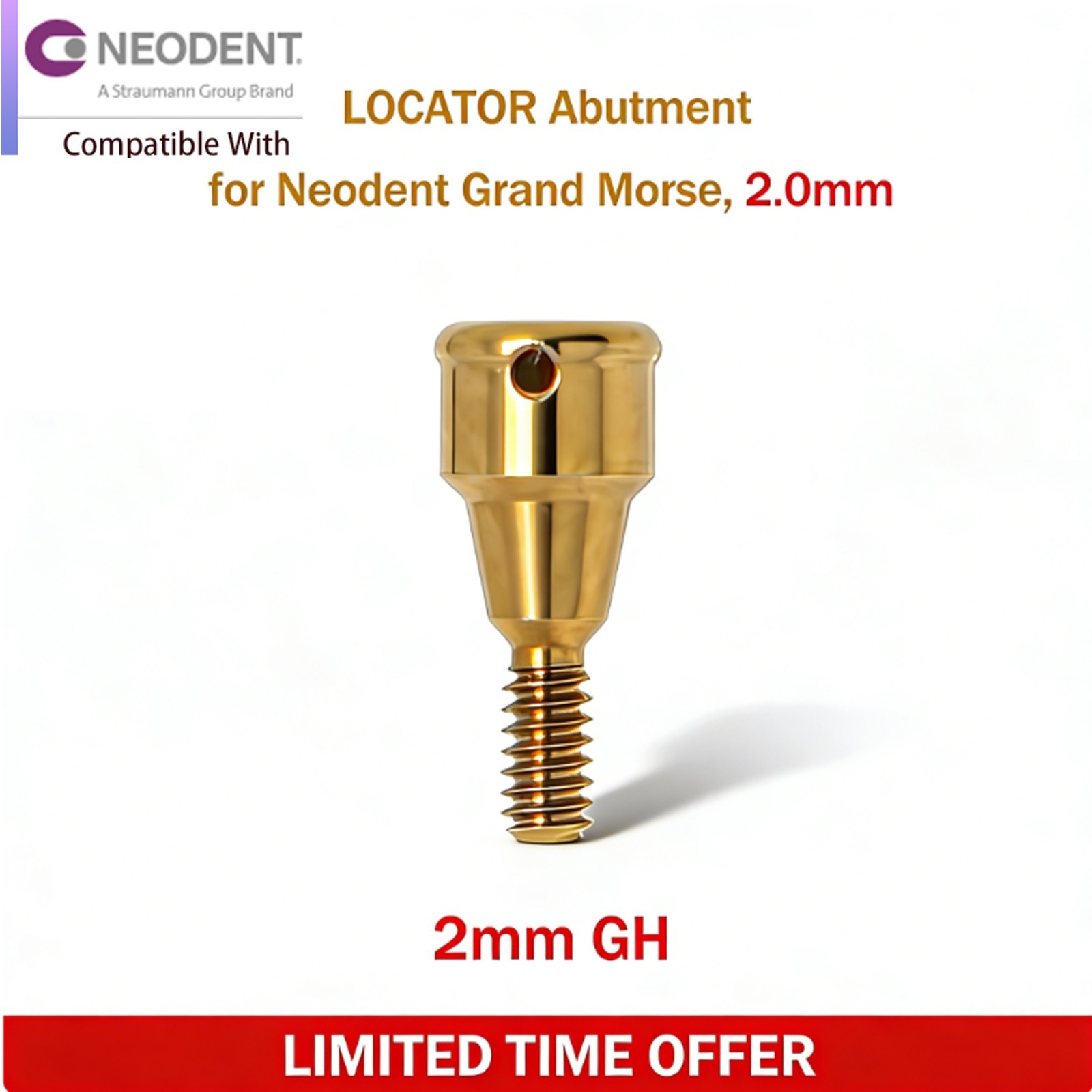 Overdenture Locator Abutment Neodent GRAND MORSE GM Male Caps Inserts Core Tool