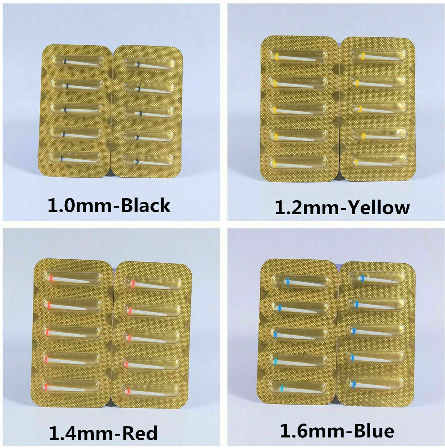 200Pcs Dental Glass Straight Fiber Post Root Canal Pin Post 1.0/1.2/1.4/1.6mm