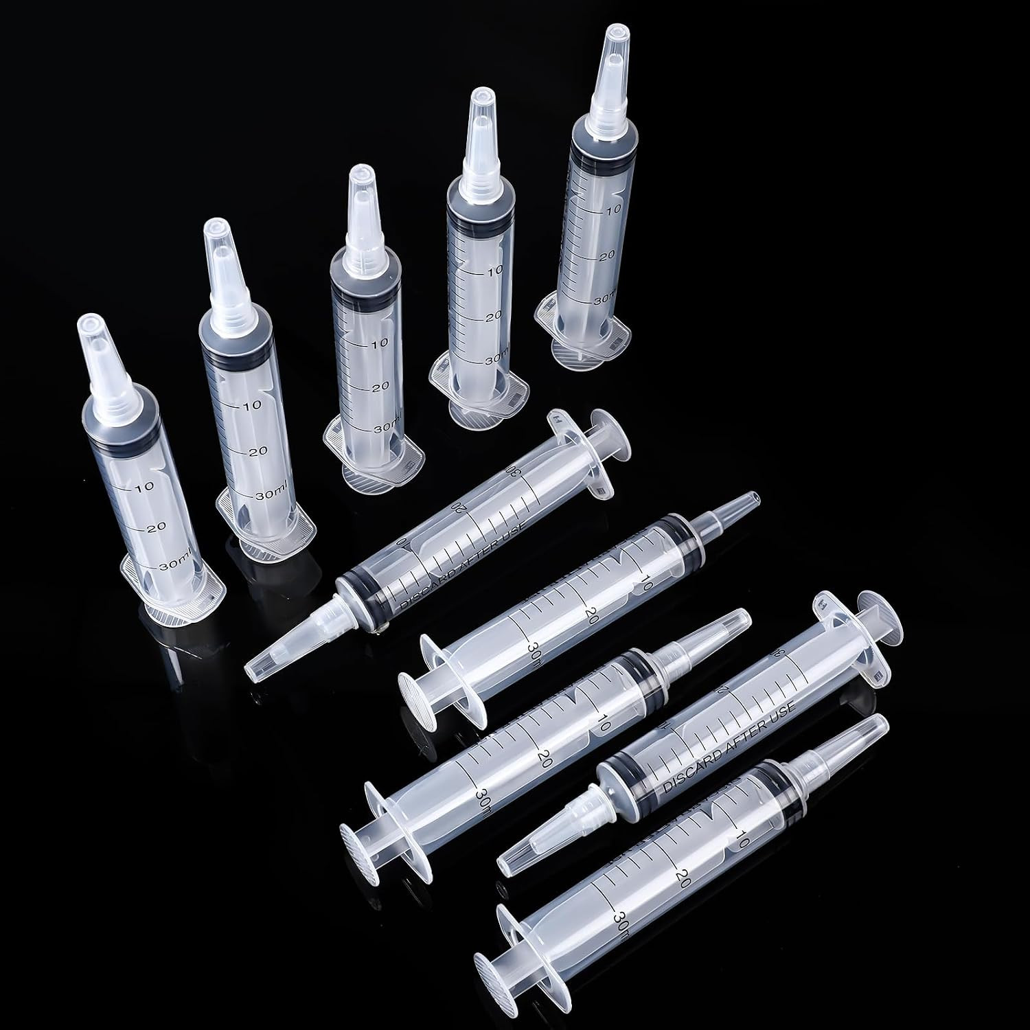 10 Pack Plastic Syringe Liquid Measuring Syringes without Needle for Epoxy Resin