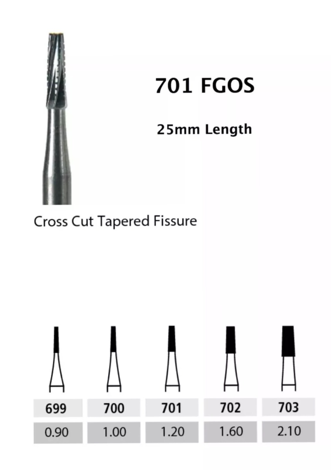 FGOS702 50 Dental Burs High Speed Surgical Carbide Drill Surgical FG702 X 50
