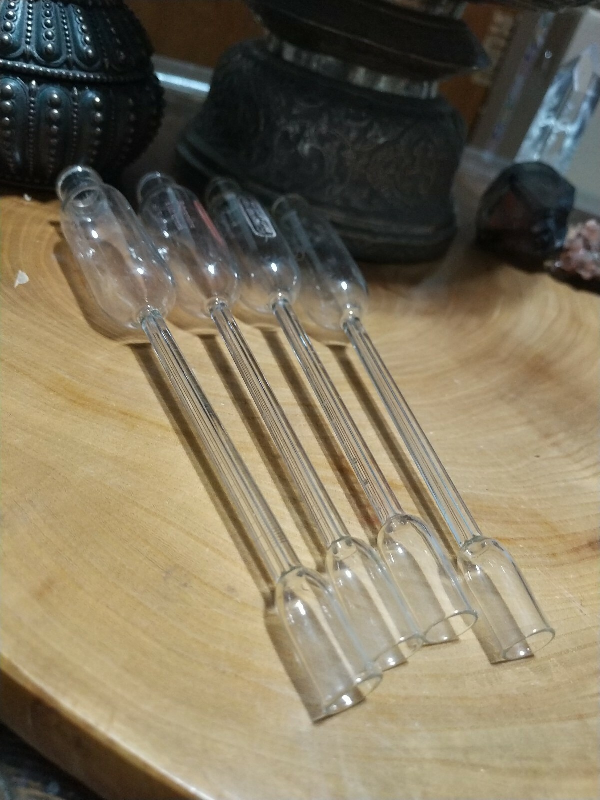 4 Vintage Dr. N. Gerber Milk temp tester. Dairy lab glass. Switzerland