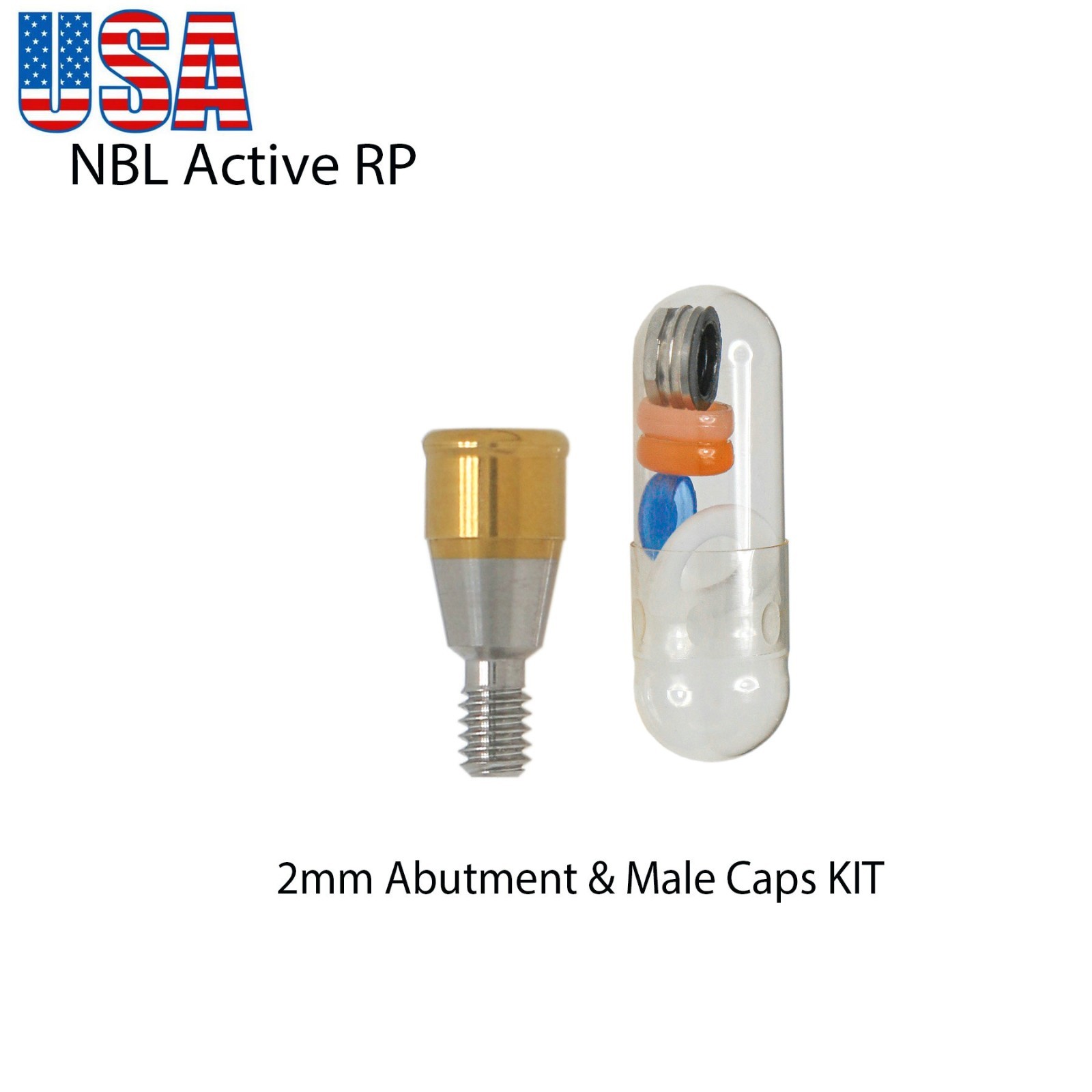 US Dental Attachment Abutment Male Cap for NOBEL Biocare Nobel Active Conical RP