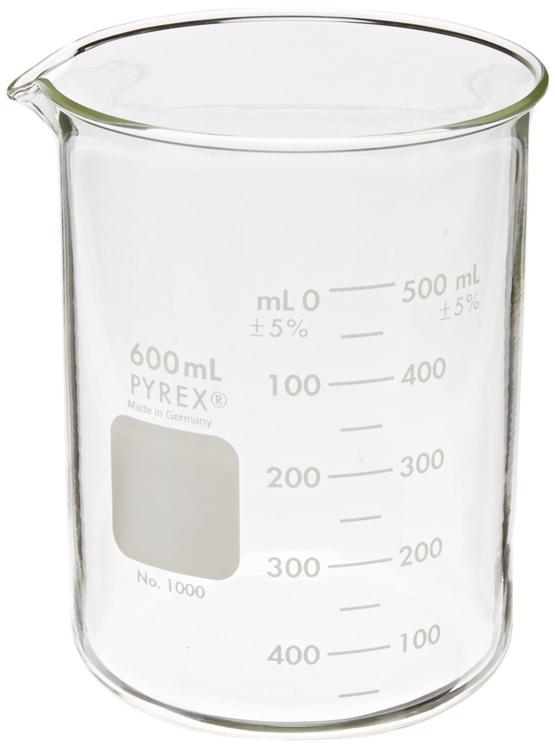 Pyrex Griffin Glass Beaker, Low Form, Measuring, 600mL