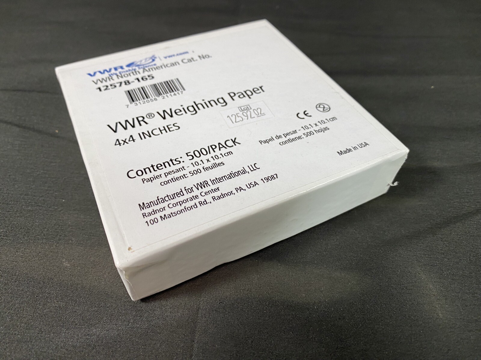 VWR 4”X4” Lightweight Weighing Paper 12578-165 (~400/pk)