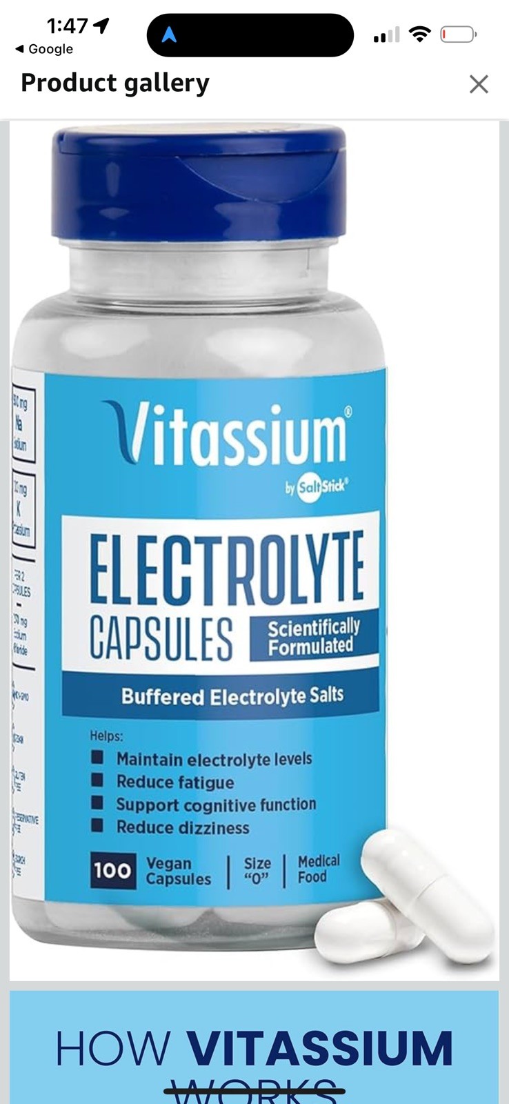 Vitassium Electrolyte Capsules, Electrolytes for Dietary Management 05/27