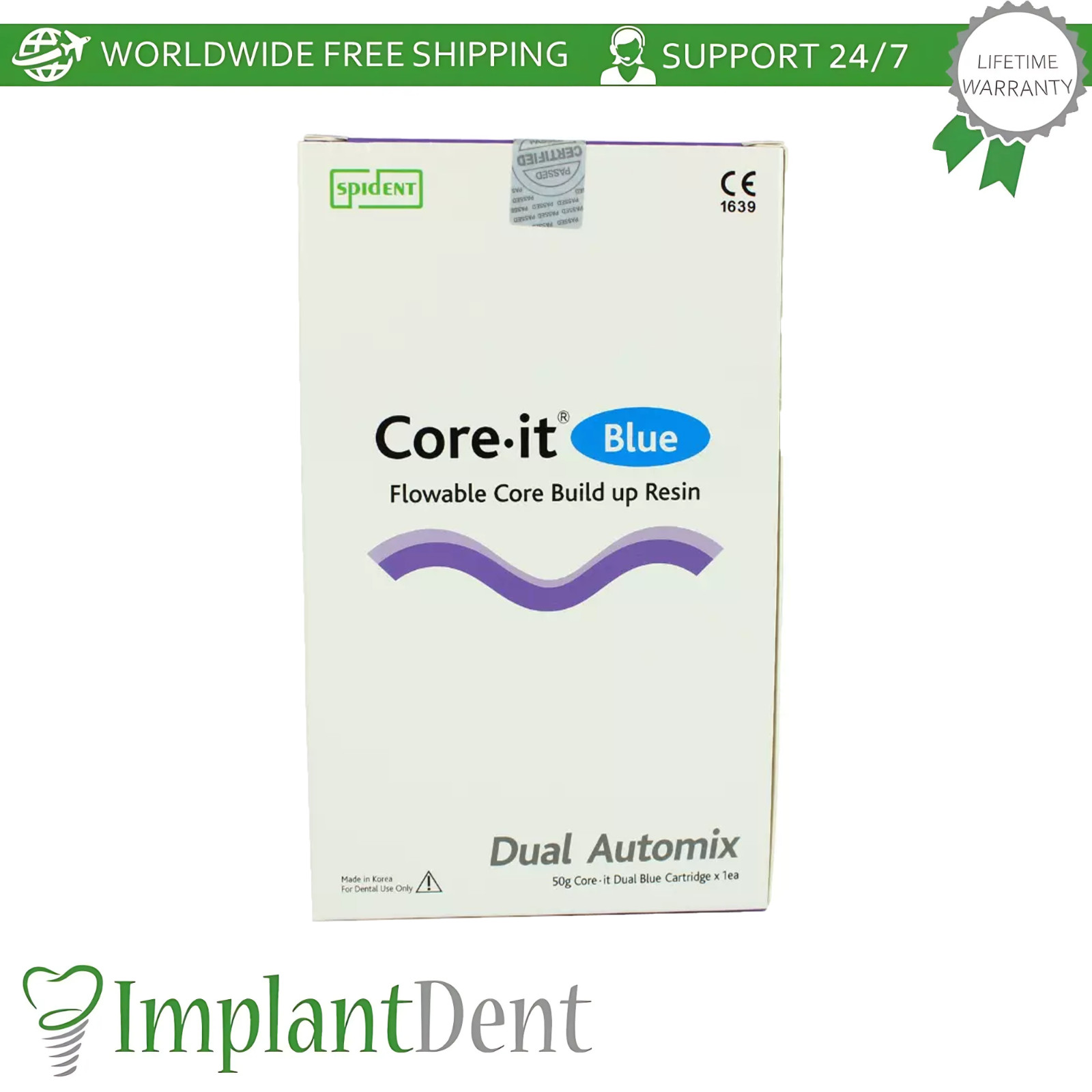 Spident Core-It Flowable Core Build Up R3sin Cartridge 50g Compressive Strength