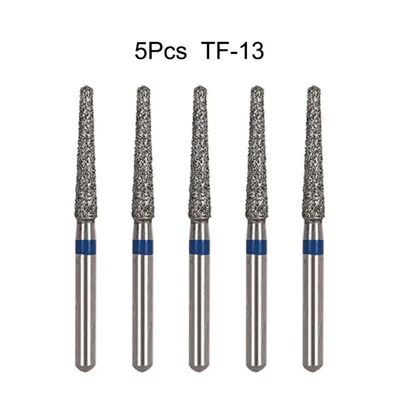 ELIJAH-Bur Dental Diamond Drill Burs for High Speed Handpiece Silver 5Pcs/Pack