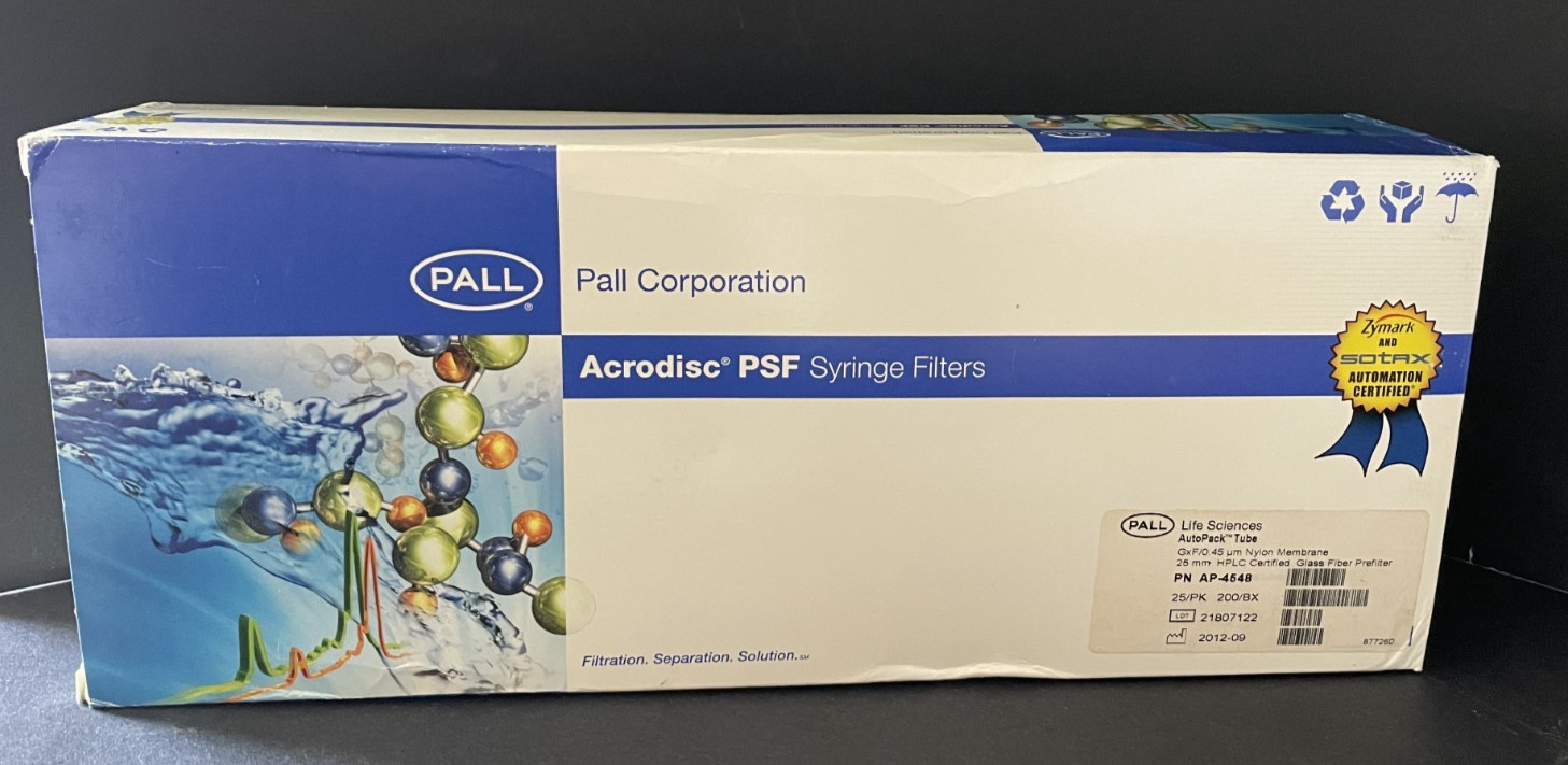 Pall Acrodisc PSF, Nylon w/ GxF Glass Syringe Filters 25mm 0.45µm 200ct AP-4548