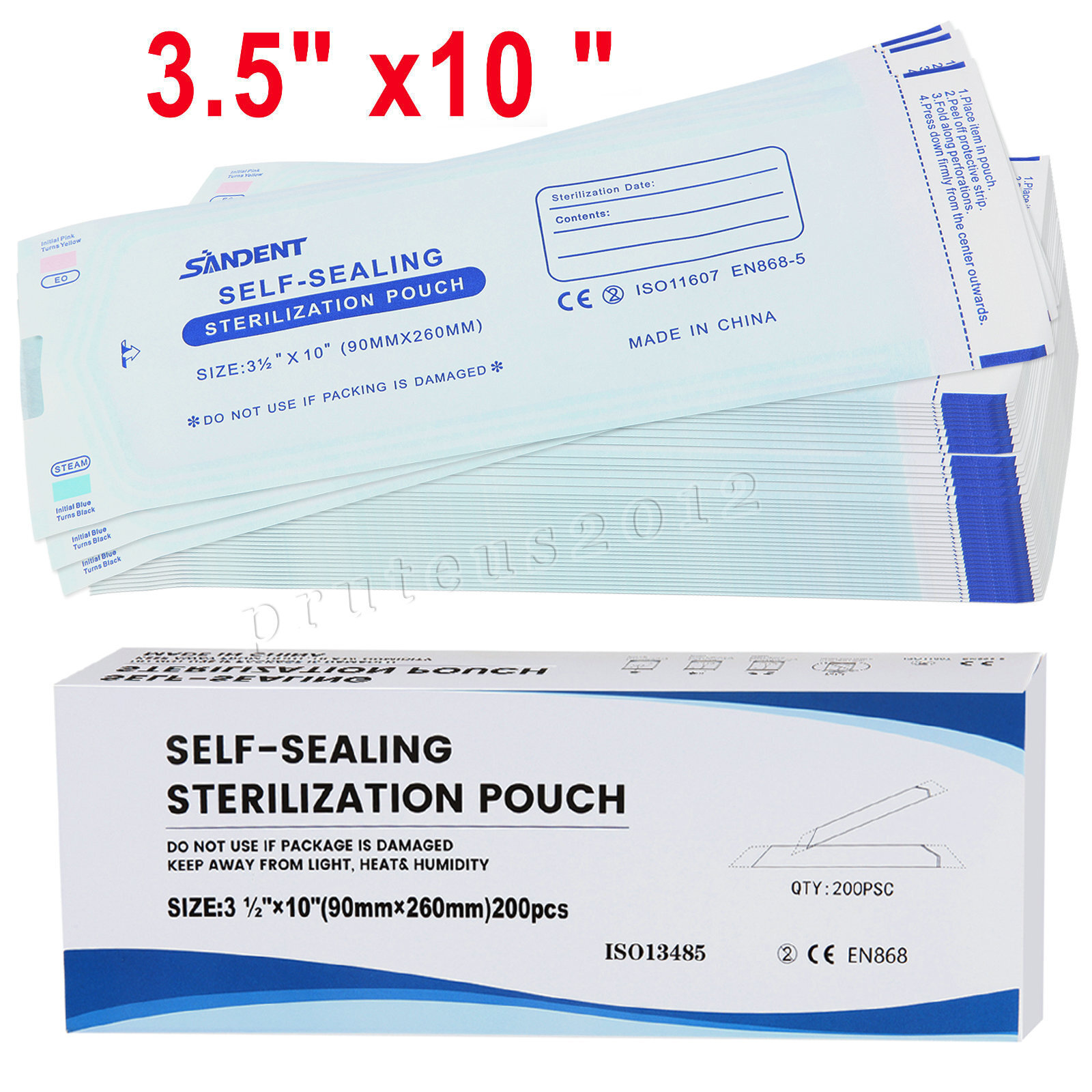 up to 7000 Sterilization Pouches 3.5 » x 10 » Dental Self Seal Pouch Bag