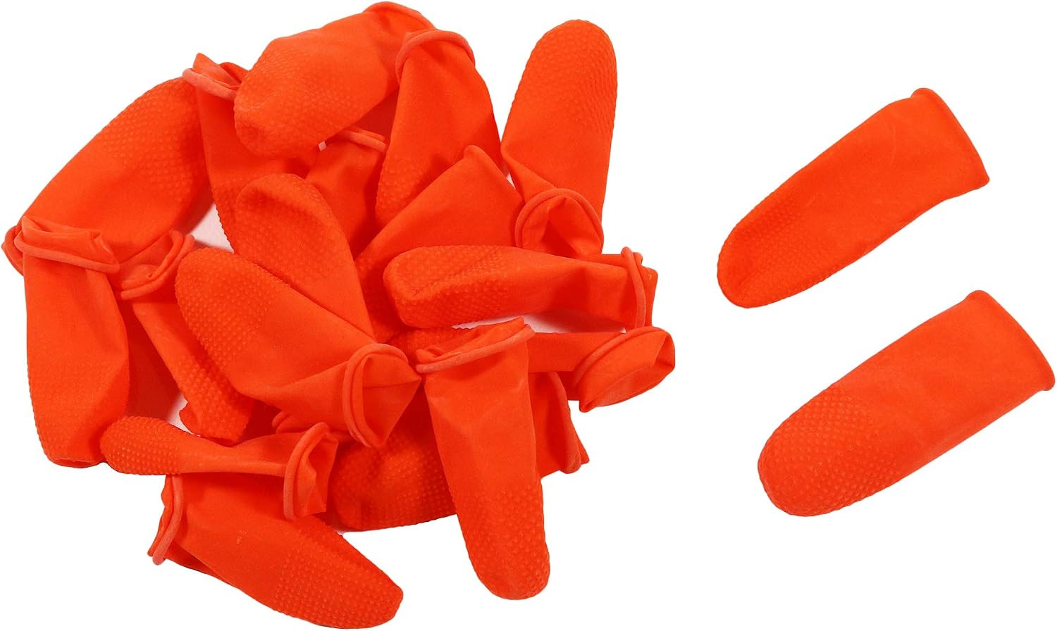 Disposable Latex Finger Cots 100Pcs Orange Anti-Slip
