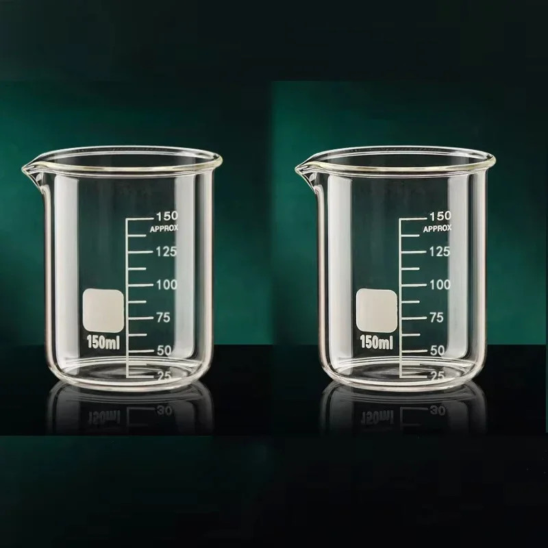 JUSTINLAU High Borosilicate Glass Beaker Clear Measuring Cup with Scale Laborato