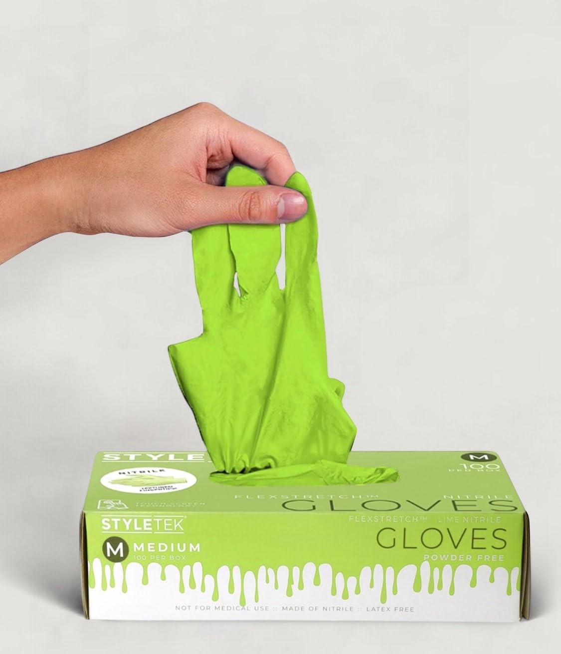 Nitrile Lime Green Glove, Disposable Glove, Powder Free, Thick Quality, Latex…
