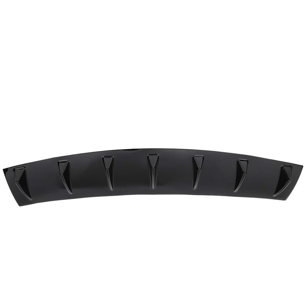 Rear Lower Bumper Lip Diffuser Spoiler Shark Fin Style PP Glossy Black Universal