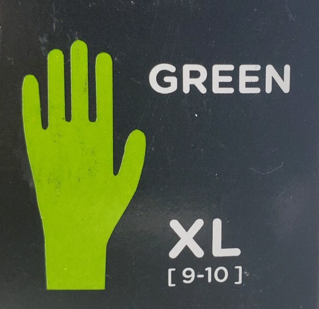 ChemRest SHOWA 6110PF Biodegradable GREEN NITRILE Gloves Sz XL 100 ct Box