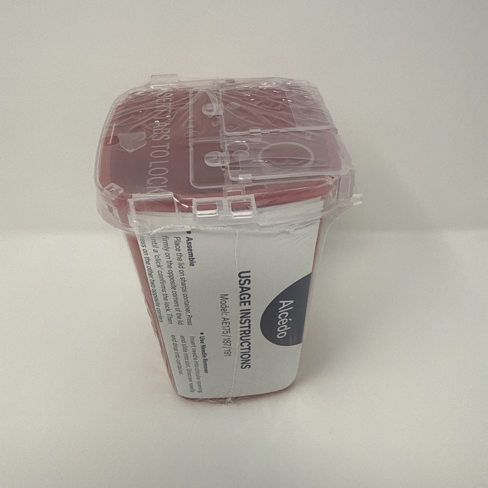 Alcedo Sharps Container for Home Use 1 Quart 1 pack Needle and Syringe Disposal