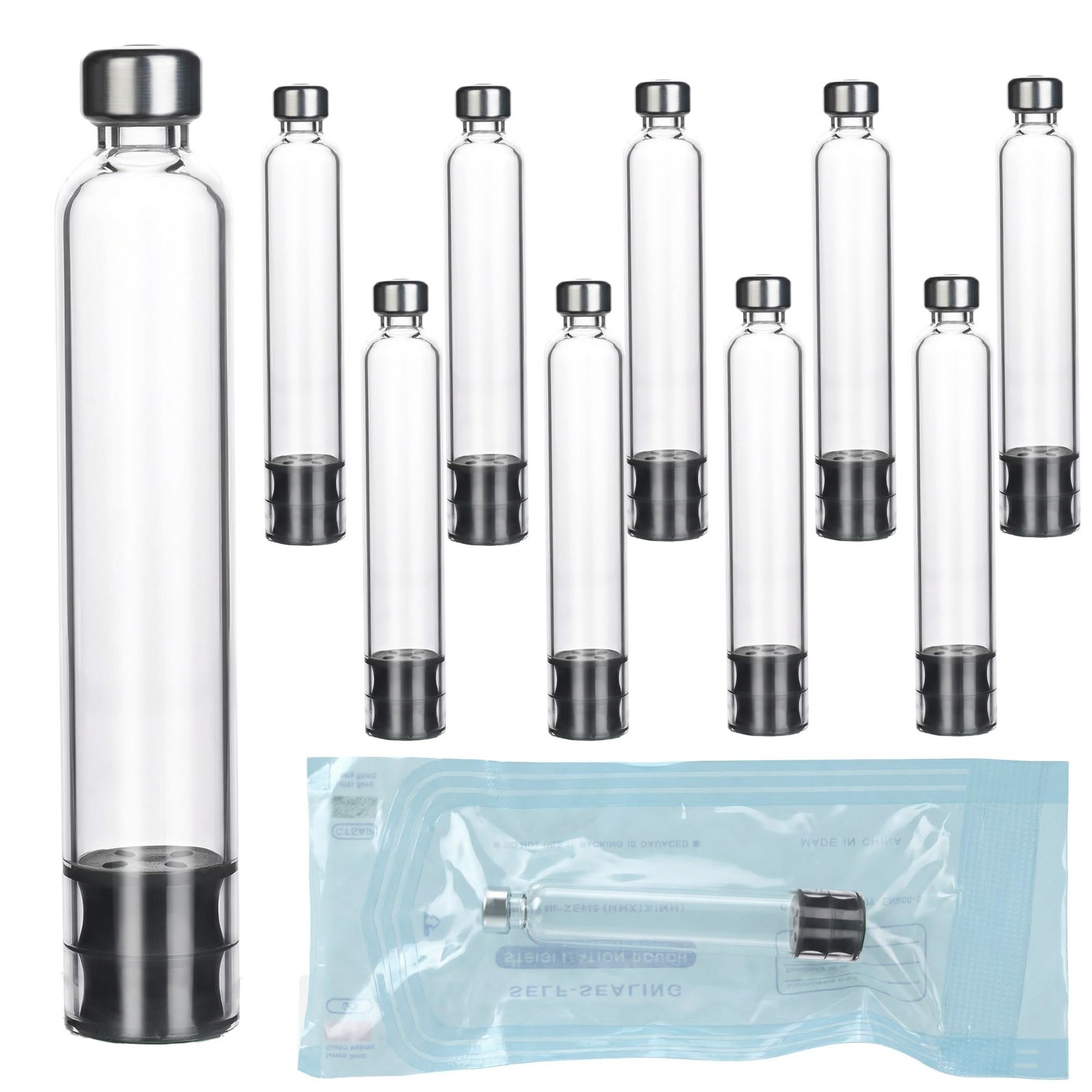 10 Pack 3ml Empty Glass Storage Vials for Devices
