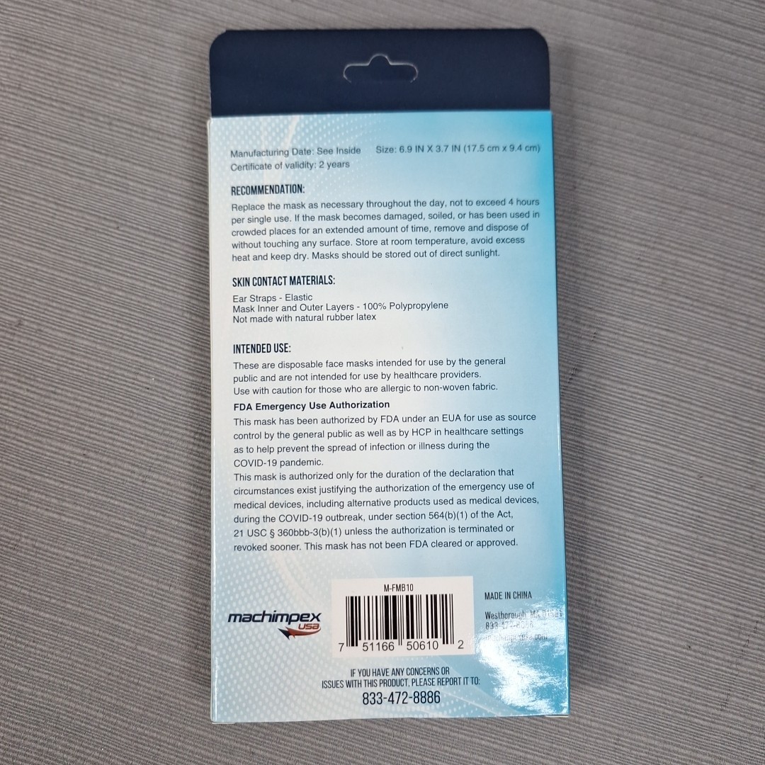 100 Pack 3 Ply Ear loop Face Mask Non Medical Surgical Dental Disposable Masks