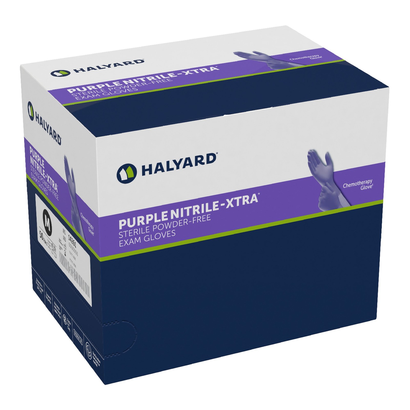 Purple Nitrile-Xtra™ Extended Cuff Length Exam Glove, Medium-Case of 200