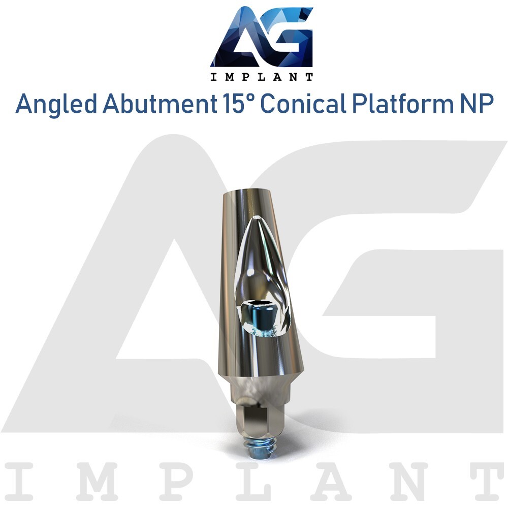 Dental Titanium Narrow Platform Angulated Prosthetic 15° Conical Hex 2.25mm