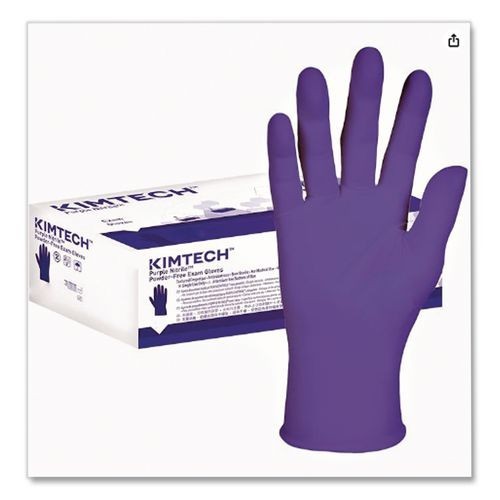 Kimtech PURPLE NITRILE Exam Gloves, Large, 6 mil Thick, 9.5″ Long, 100/Box