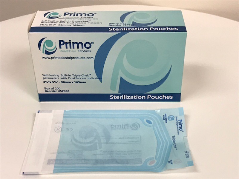 Primo Triple Chek Sterilization Pouch 3.5 x 5.25 (1000) Bags Dental Tattoo Nail