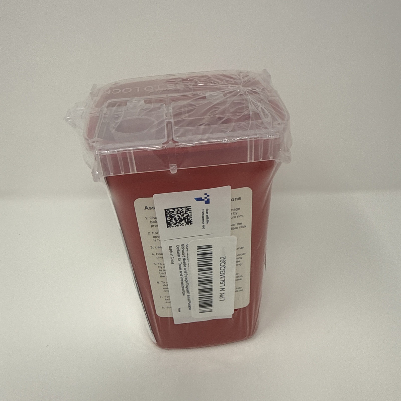 Alcedo Sharps Container for Home Use 1 Quart 1 pack Needle and Syringe Disposal