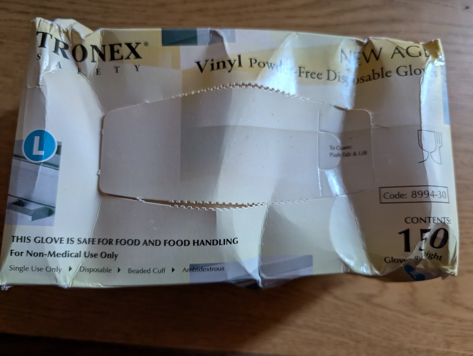 TRONEX 8994-150 Large VINYL POWDER FREE DISPOSABLE GLOVE