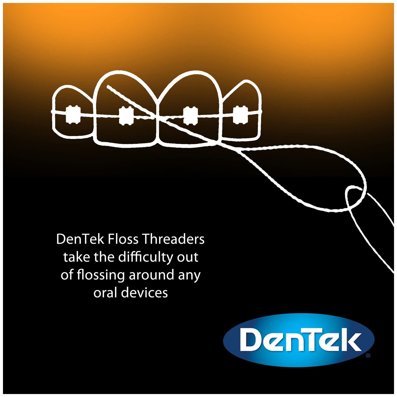 DenTek Floss Threaders for Braces, Bridges & Dental 50 Count (Pack of 1)