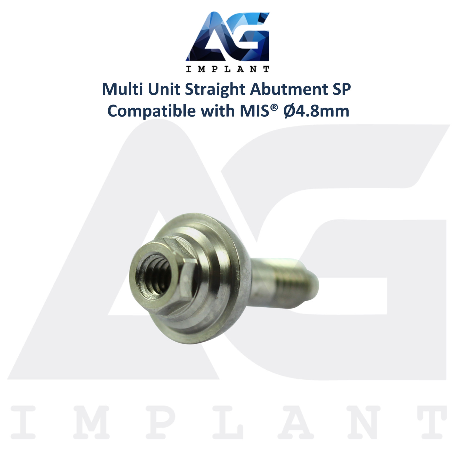 5 Multi Unit Straight Prosthetic MIS® Seven Standard Platform Compatible 4.8mm