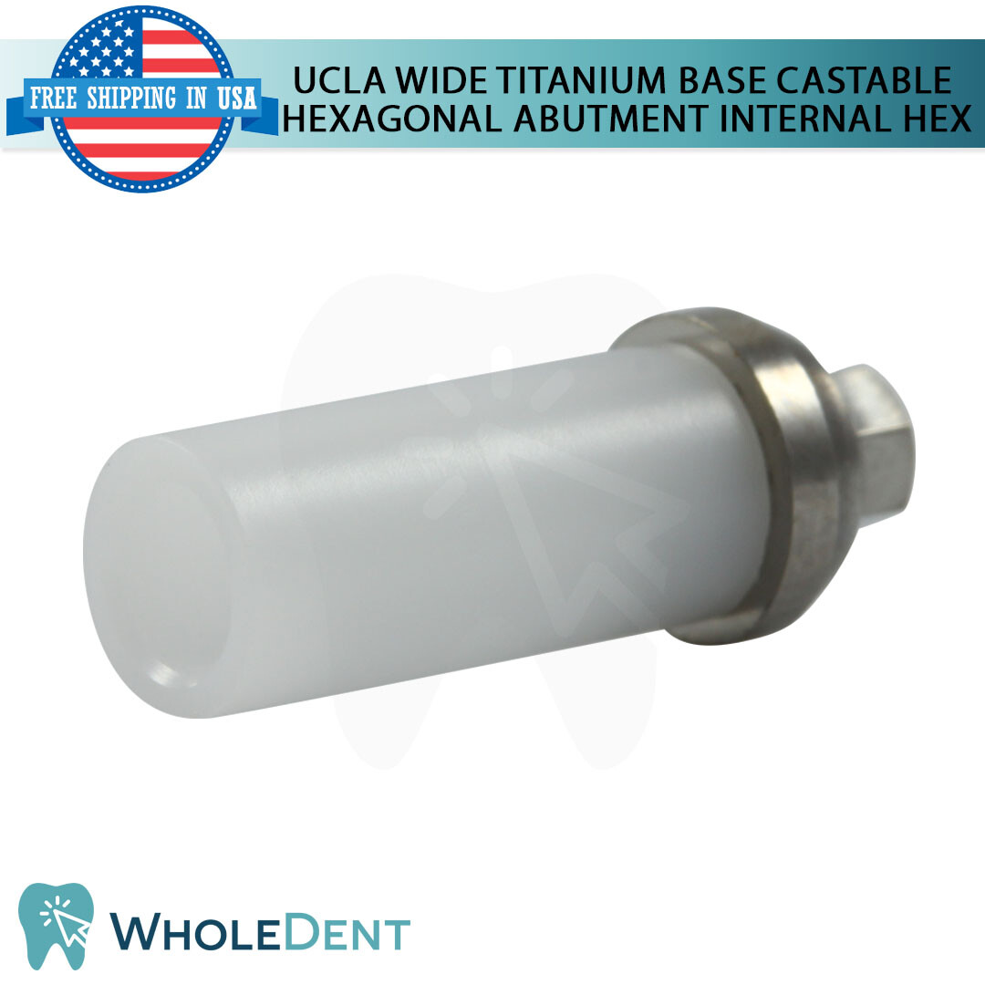 5x UCLA Plastic Castable Abutment Wide Titanium Base Dental Implant Int Hex