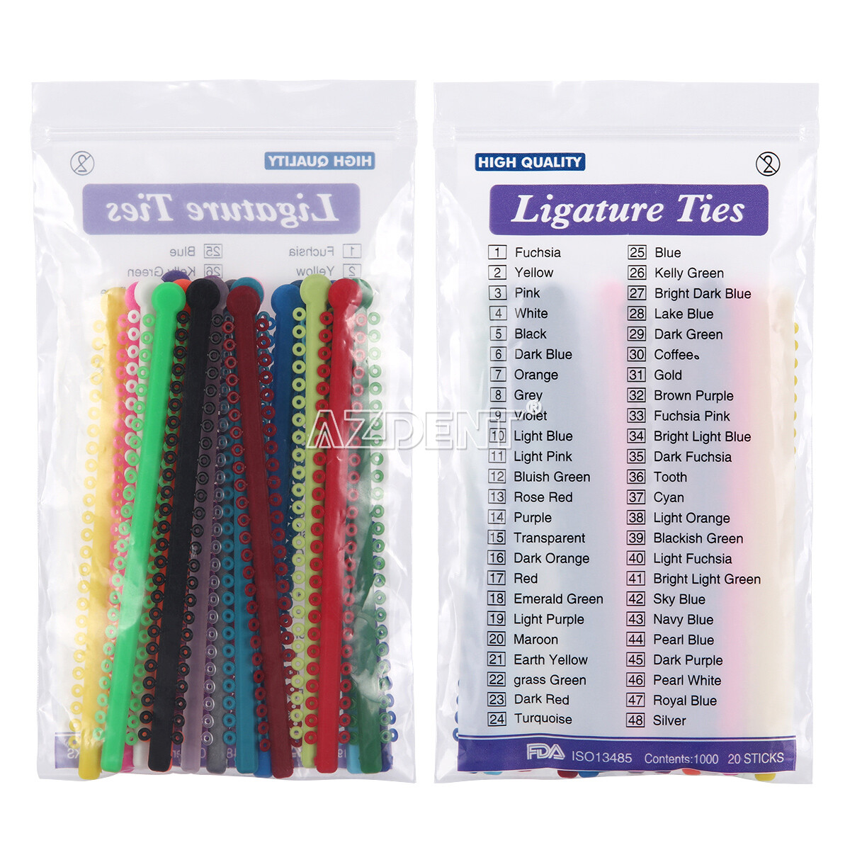 1000pcs AZ Dental Orthodontic Elastic Ligature Ties Bands for Brackets Brace