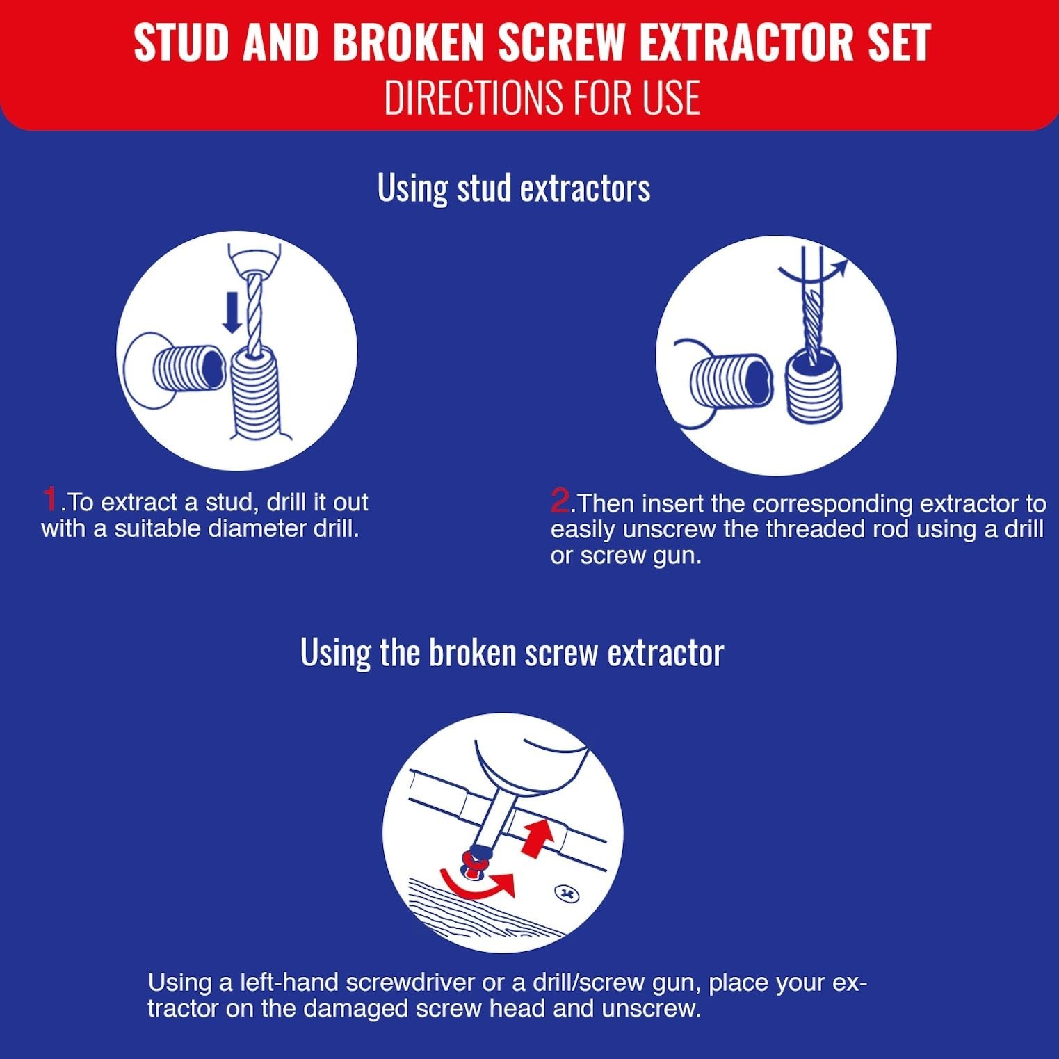 TIVOLY – Damaged Screw Extractor Set – 5 HCS Extractors: N1-N2-N3-N4-N5 + 1 X…