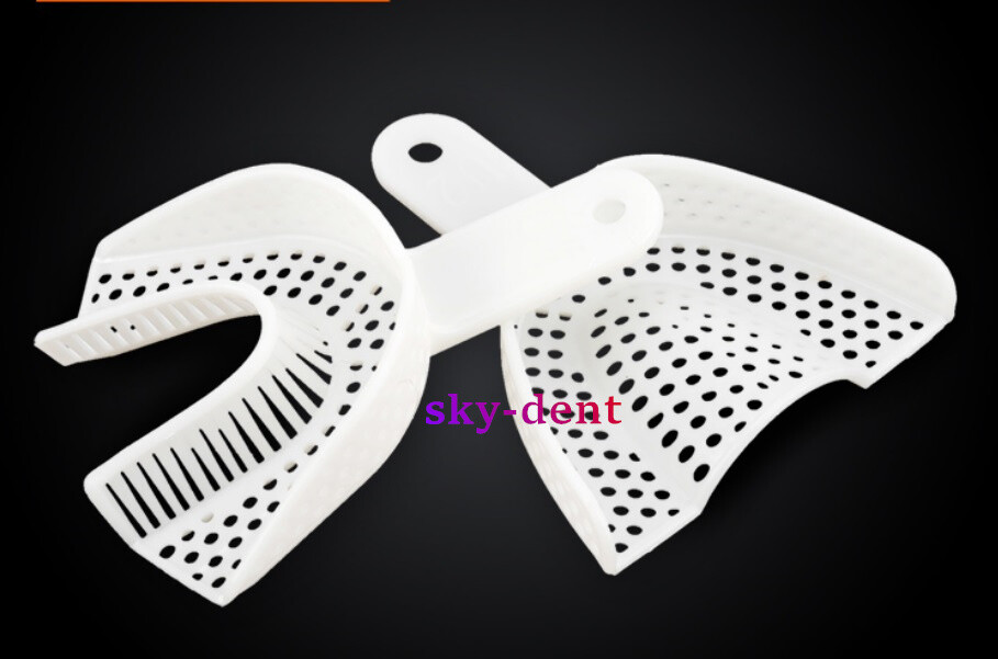 Plastic Dental Disposable Perforated Denture Impression Trays 5 Size Upper+Lower
