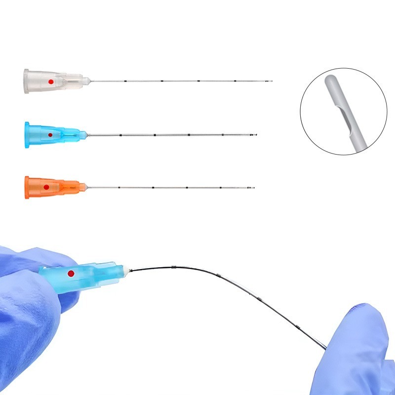 5-100pcs Sterile Micro Cannula With Puncture Blunt Tip for Fillers Pins Tips NEW