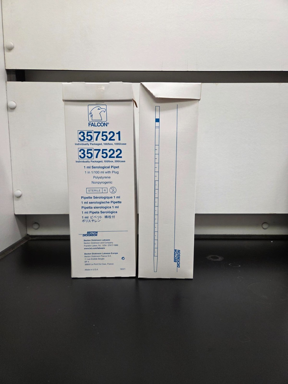Lot of 600 CORNING FALCON 357521 Serological Pipet 1 mL 0.01 Increment – New