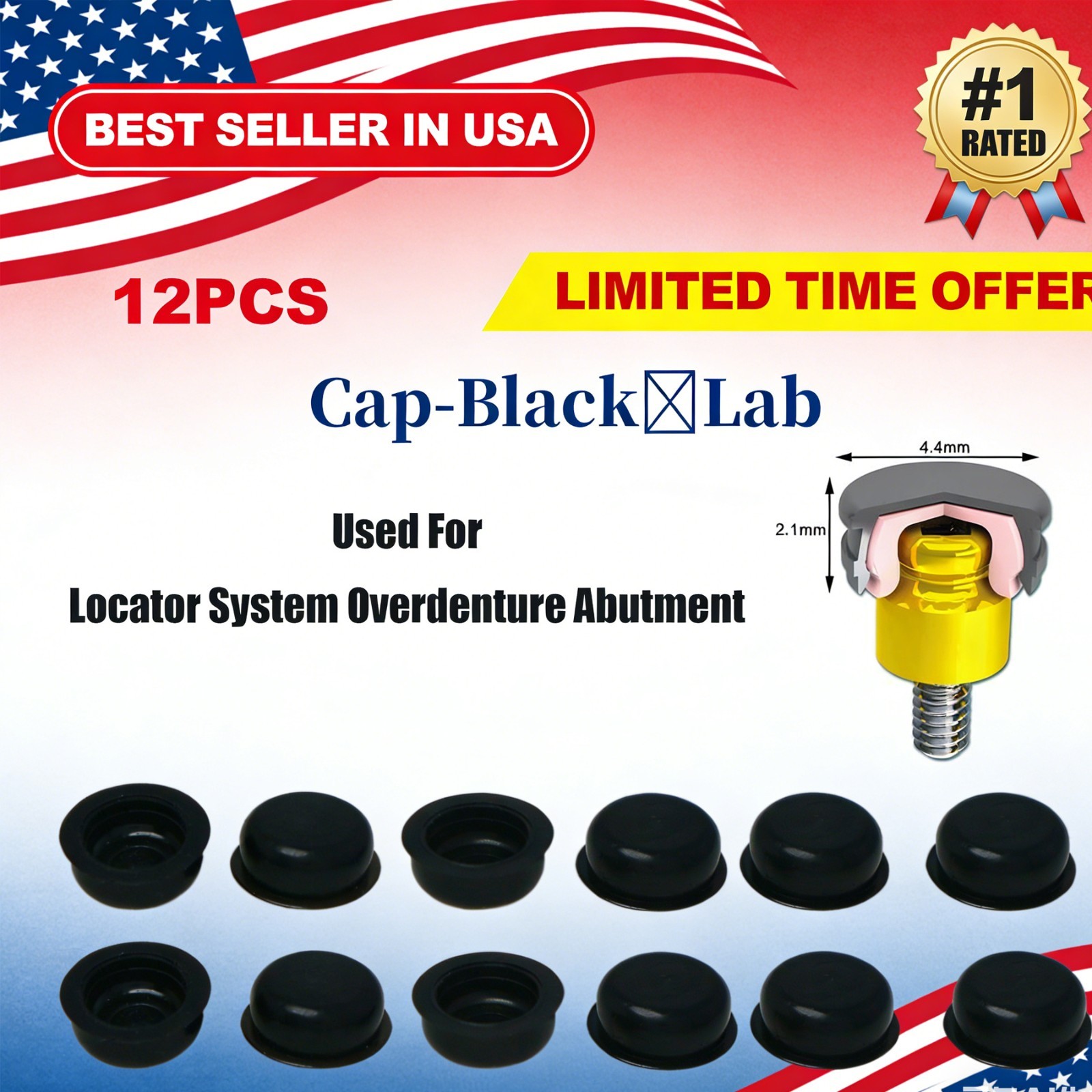Replacement Metal Housing & Lab Processing Cap Inserts Assembly Fit Zest Locator