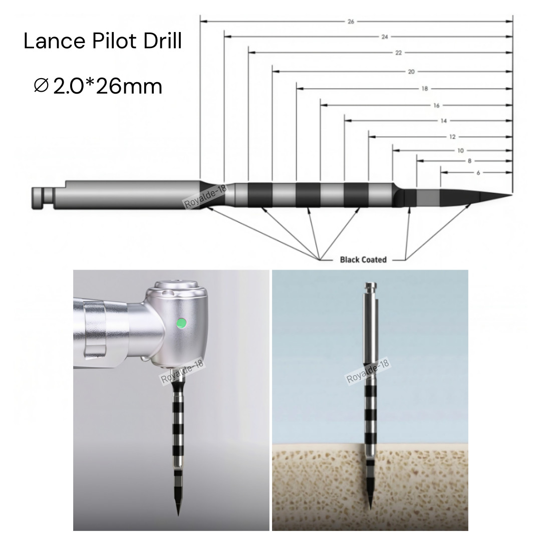 5Pcs Dental Pilot Drill Triangle Lance Implan Space Drills for 3.0 Implan φ2.0
