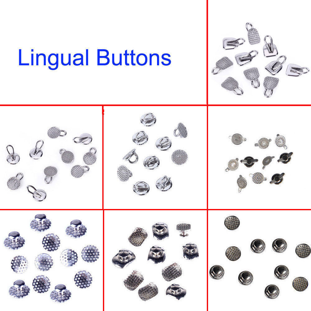 10x Dental Orthodontic Lingual Button Bondable Round Base Direct Eyelets 10 Kind
