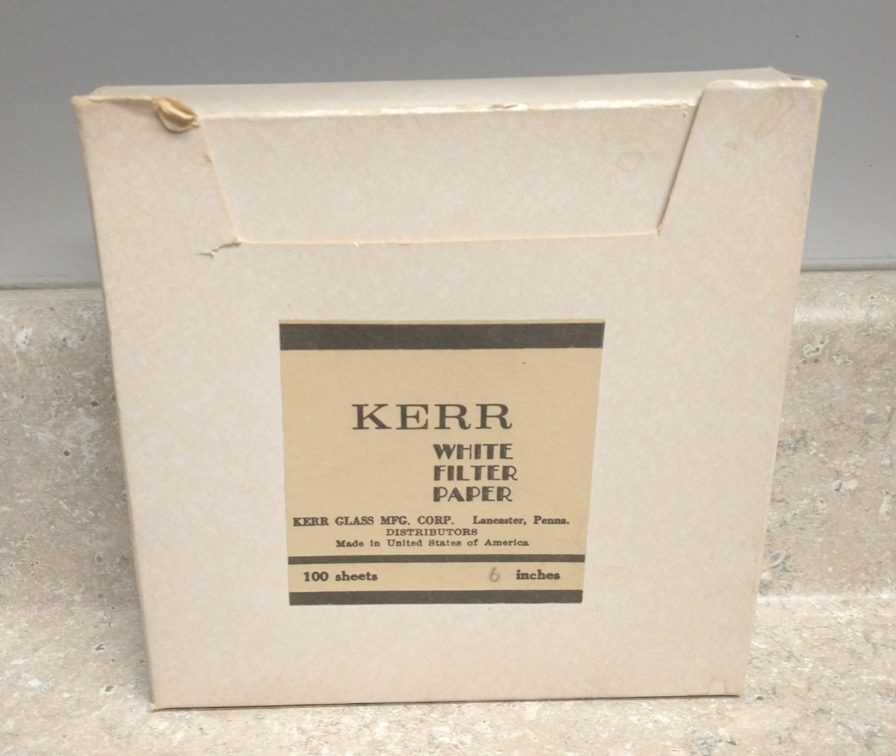 Vintage Kerr White Filter Paper 6″ Diameter – Pack of 100