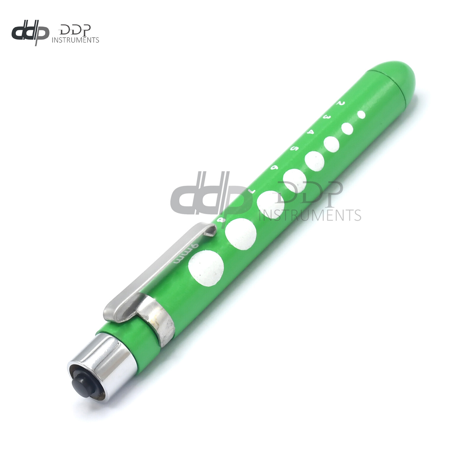 Light-Green Reusable Nurse Penlight Pocket Medical LED with Pupil Gauge PL-018