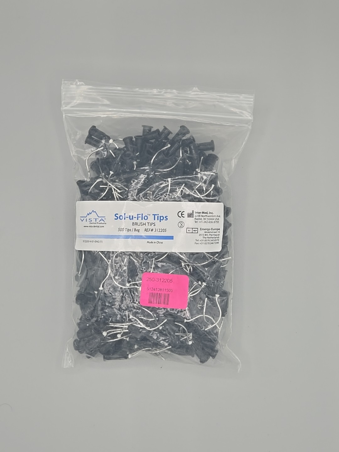 Vista Dental 312205 Sol-u-Flo Nylon Bristle Applicator Tips 350/Pk