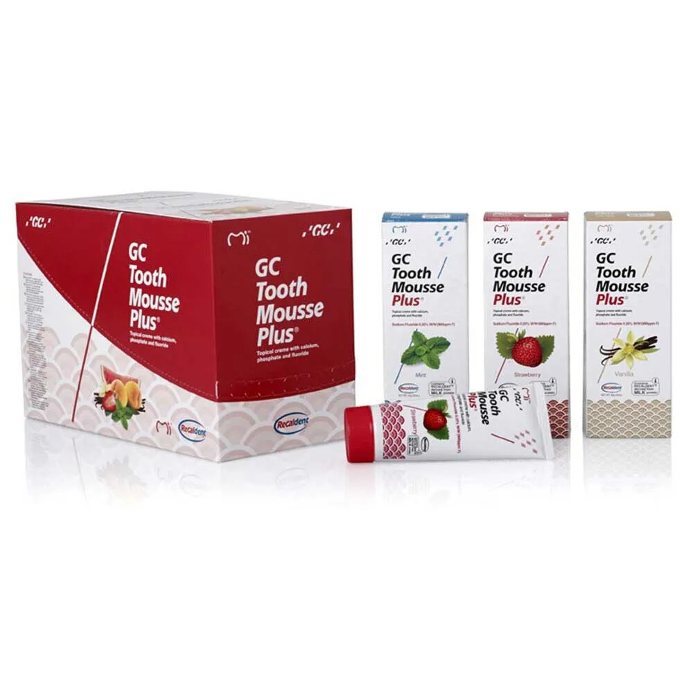 GC Tooth Mousse Plus Strawberry Mint and Vanilla Topical Tooth Cream Pack Of 10