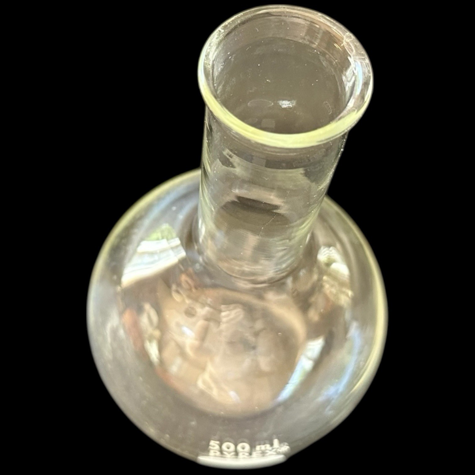 Pyrex Beaker 500mL Neck Round Distill Flask Science Home School College Flat 7″