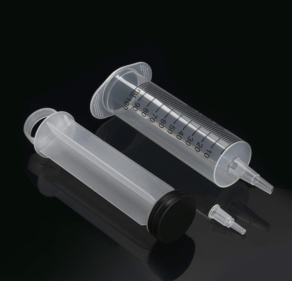 2 Pack 100ml Syringes with Tip Adapter, Sterile Slip Tip Syringe