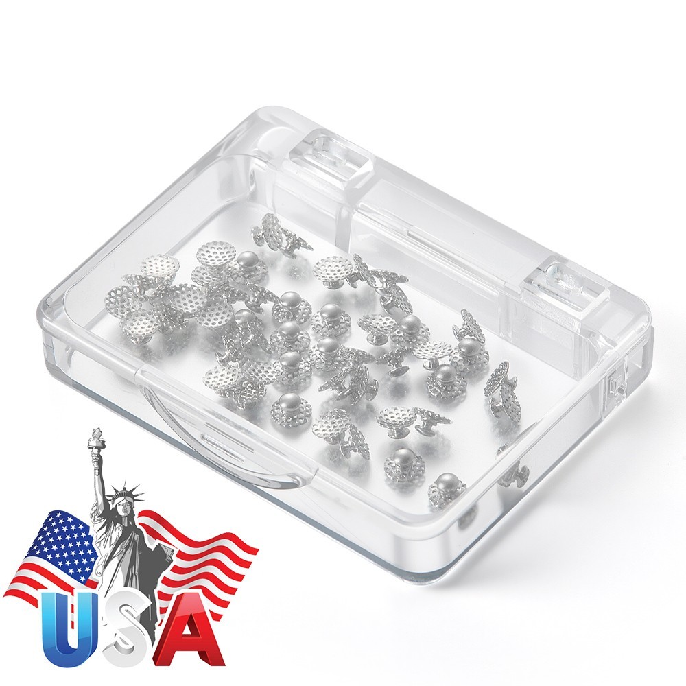 50pcs AZDENT Dental Orthodontic bondable Lingual Buttons Round Base With Hole