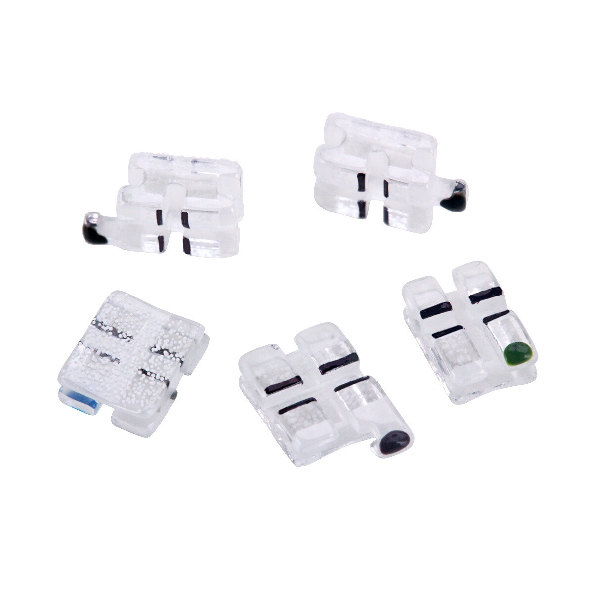 ABSOLUTE Dental Orthodontic Sapphire Ceramic Brackets Braces MBT.022 Hooks 345