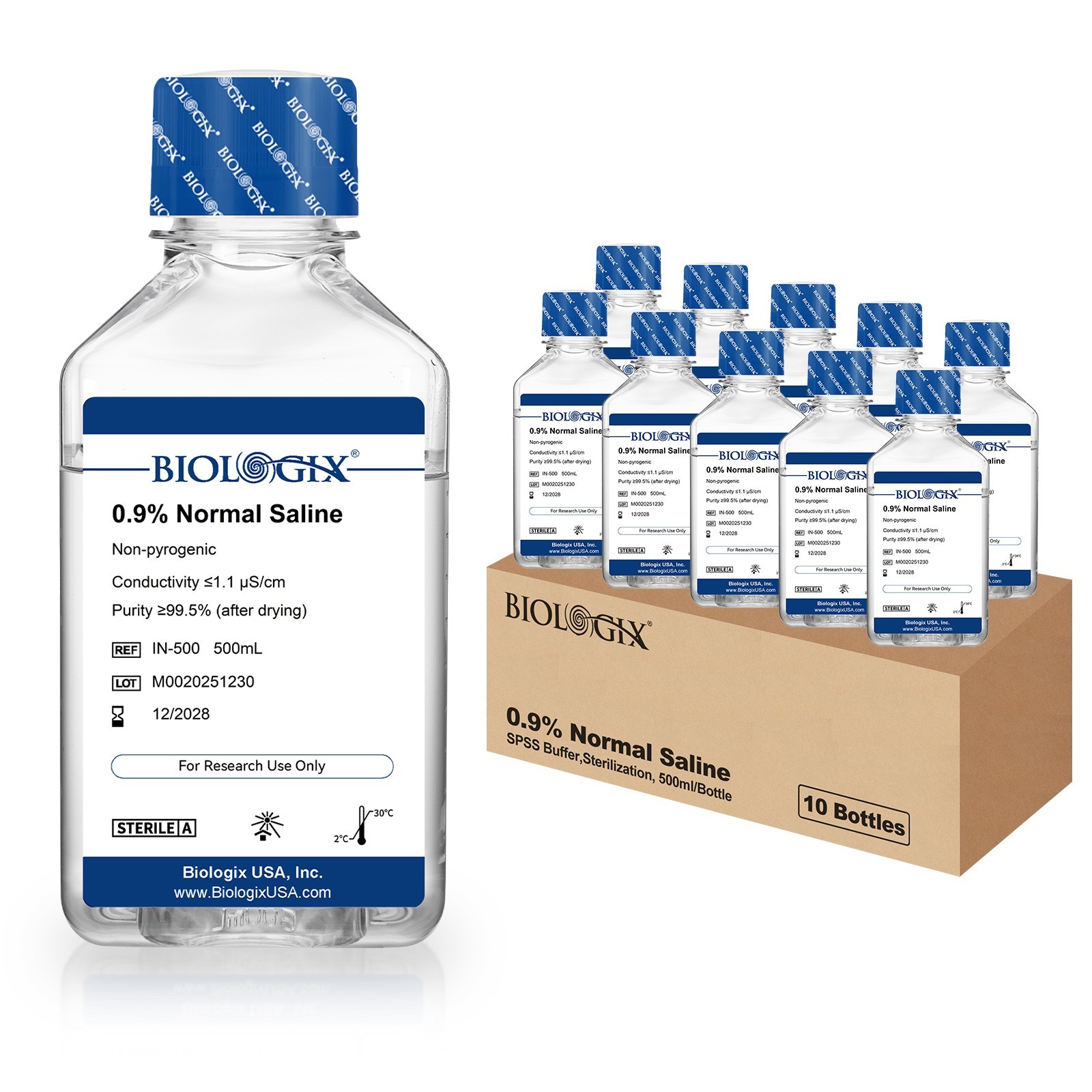 0.9% Sodium Chloride Solution, Buffer for Lab Research Only, Total 5000ml