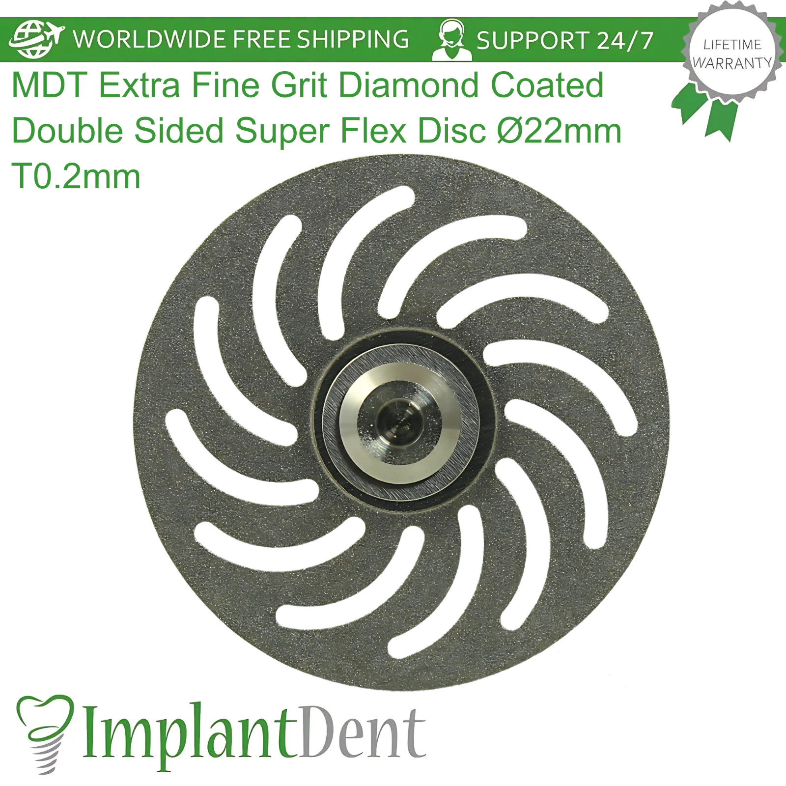 MDT Dental Extra Fine Grit Diamond Coated Double Sided Super Flex Disc Ø22mm