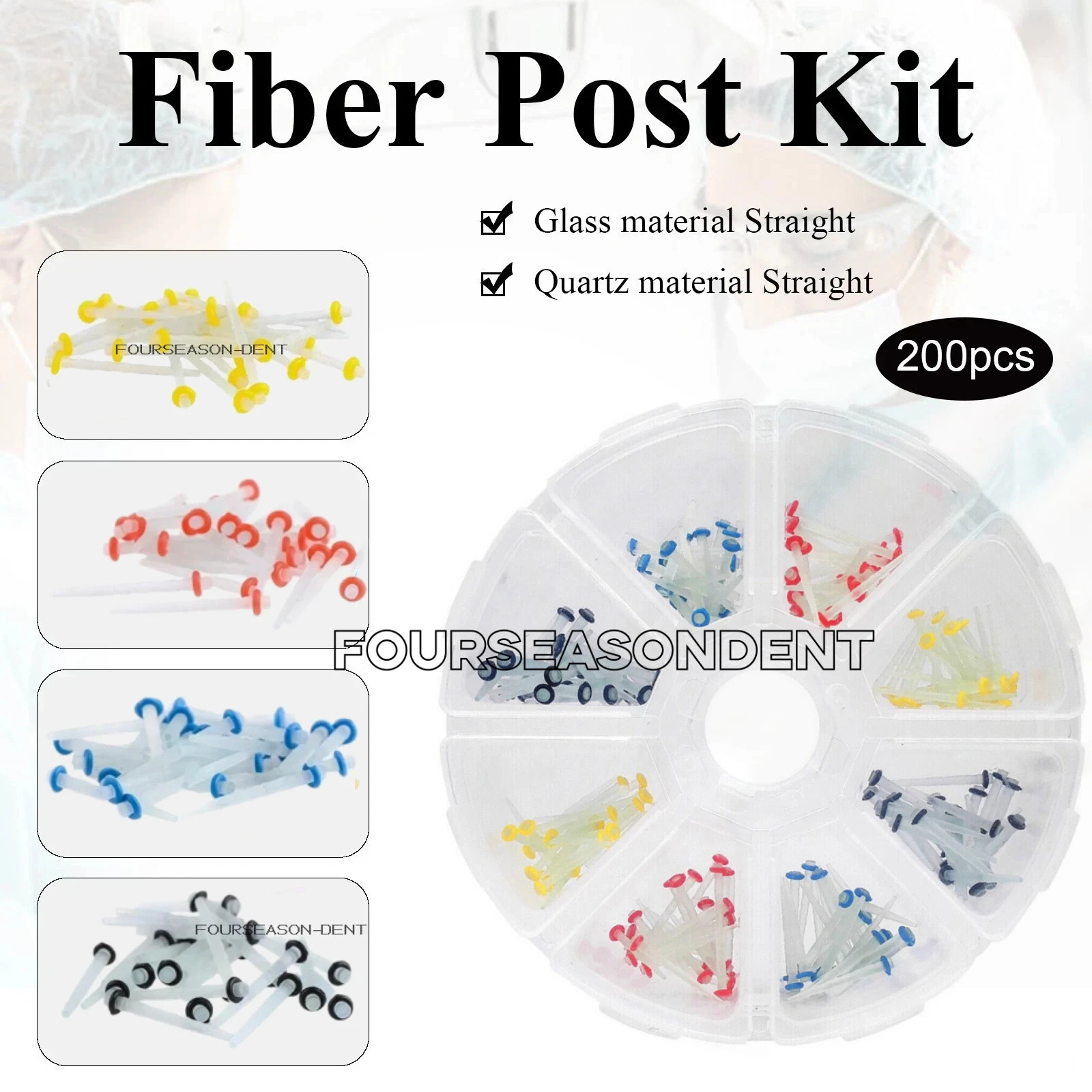 1-10Box Dental Fiber Post Glass Quartz Teeth Restorative 1.2 1.4 1.6 1.8mm Posts