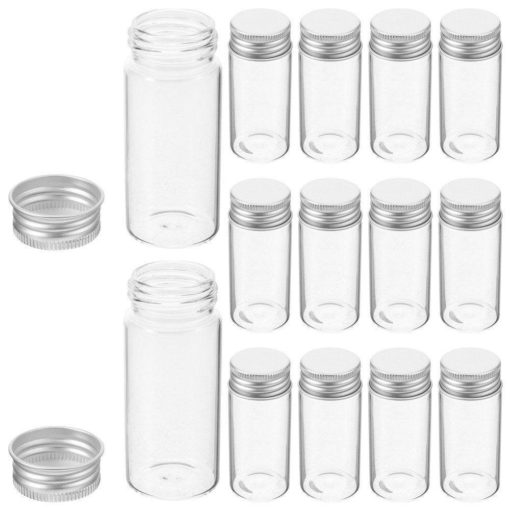 24Pcs Reusable Glass Test Tubes with Caps Clear Transparent Vials for Home Use
